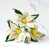 US stockist of Tara Treasures set of 3 white poinsettia felt flowers