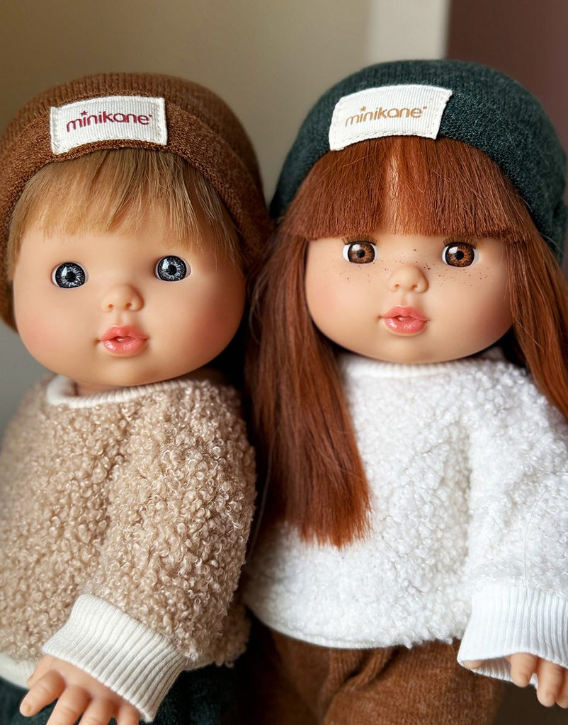US stockist of Minikane's "Ambre" 34cm Gordis doll with straight red hair with bangs