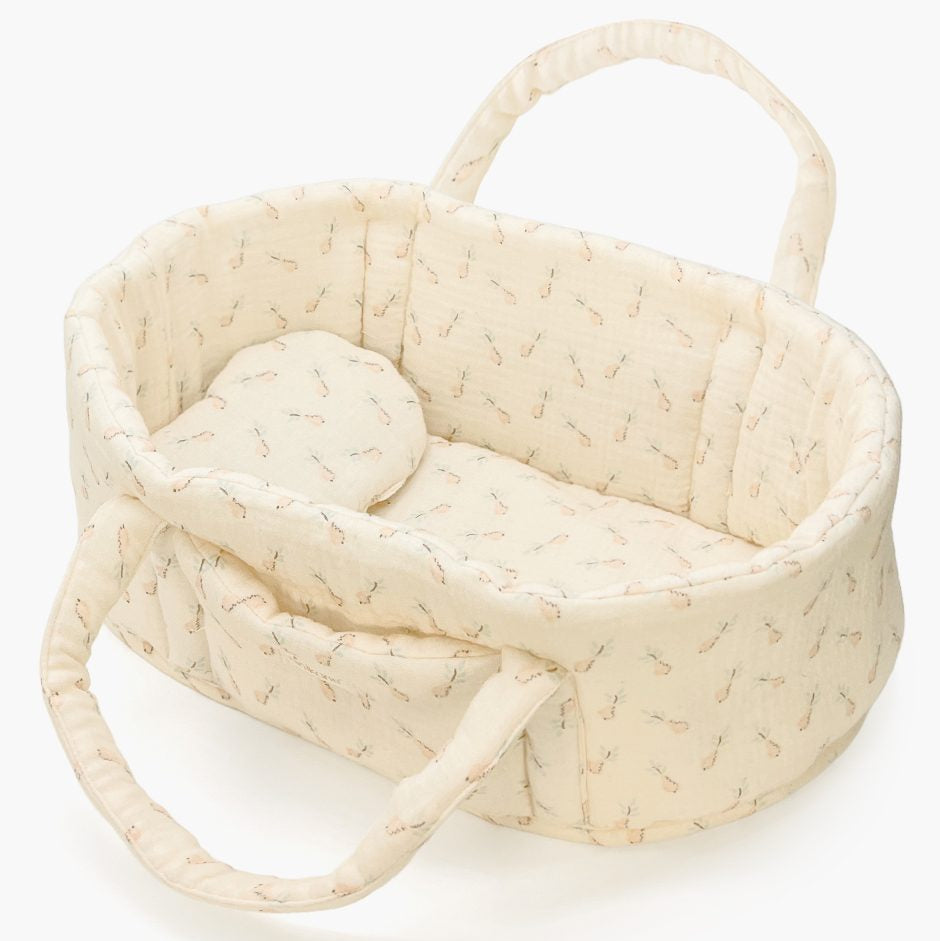 US stockist of Minikane's Helene cotton gauze floral doll bassinet