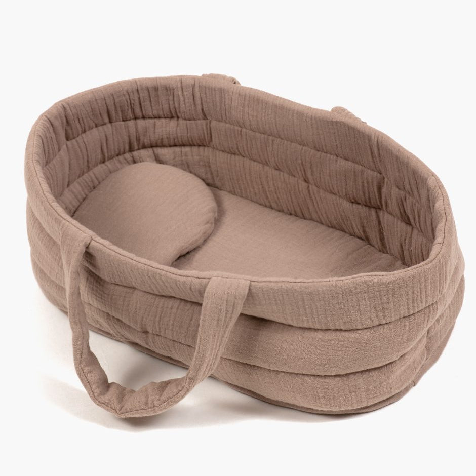 US stockist of Minikane's "Mocha" doll bassinet/Moses basket