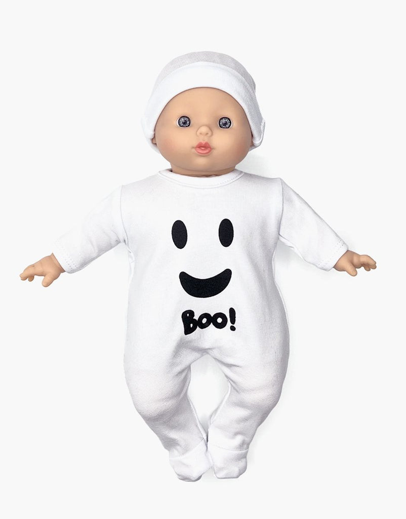 US stockist of Minikane's Sleep Well Boo sleepsuit with matchiing hat for dolls