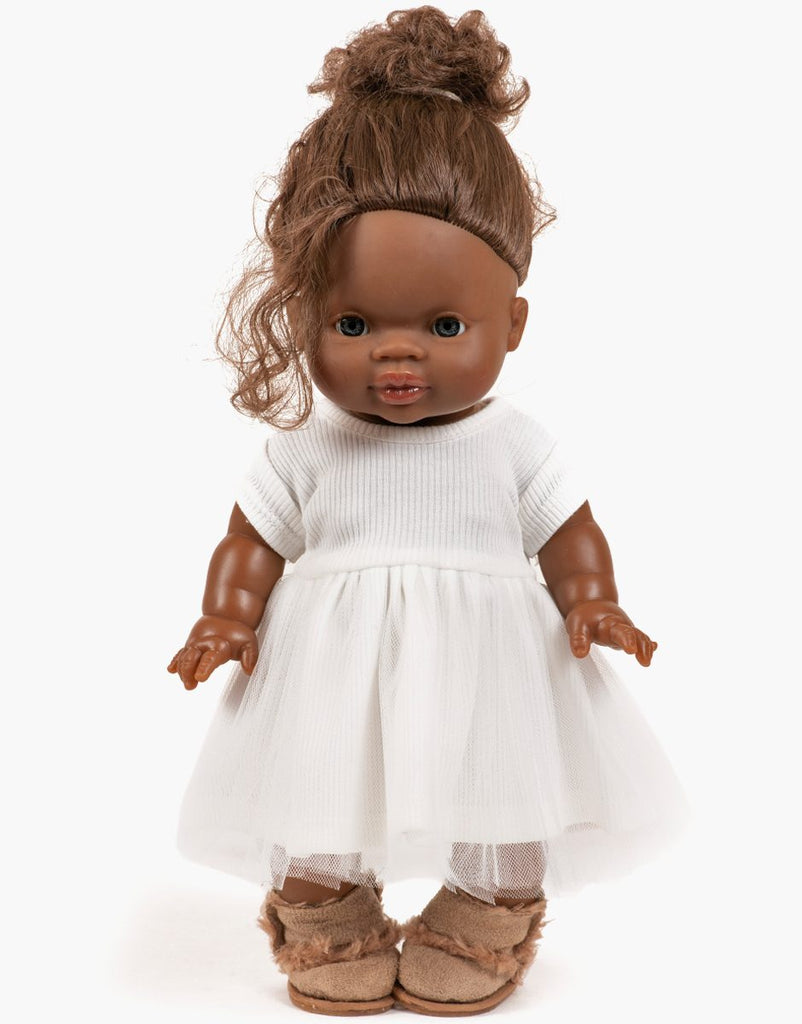 US stockist of Minikane's White Rosana Short Sleeve tutu dress