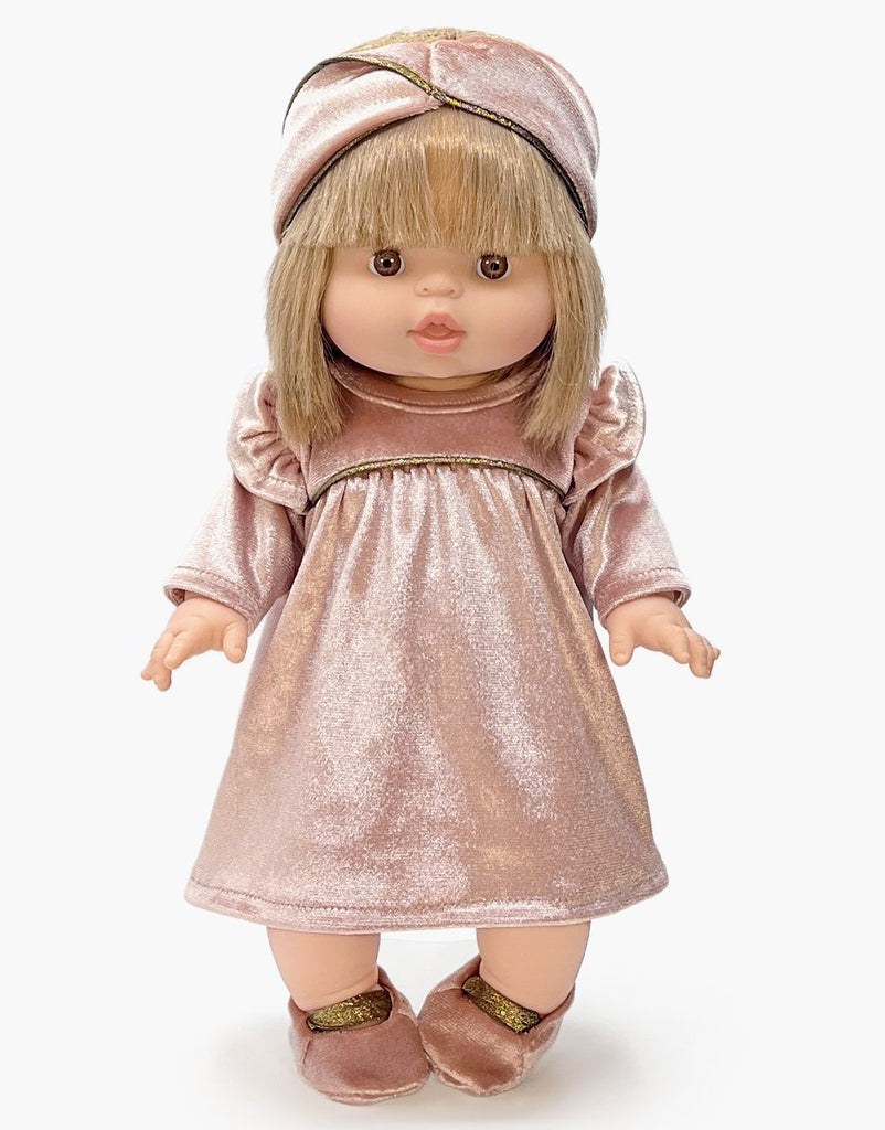 US stockist of Minikane's 3 pc Dusty Pink New Years set for dolls