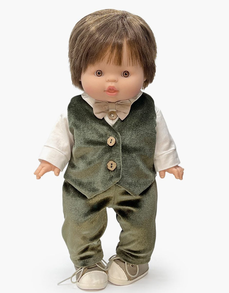 US stockist of Minikane's 3 pc Forest Green New Years set for dolls