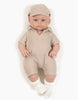 US stockist of Minikane's Yann Bambini Boy Doll in his Beige Tom Jumpsuit Set