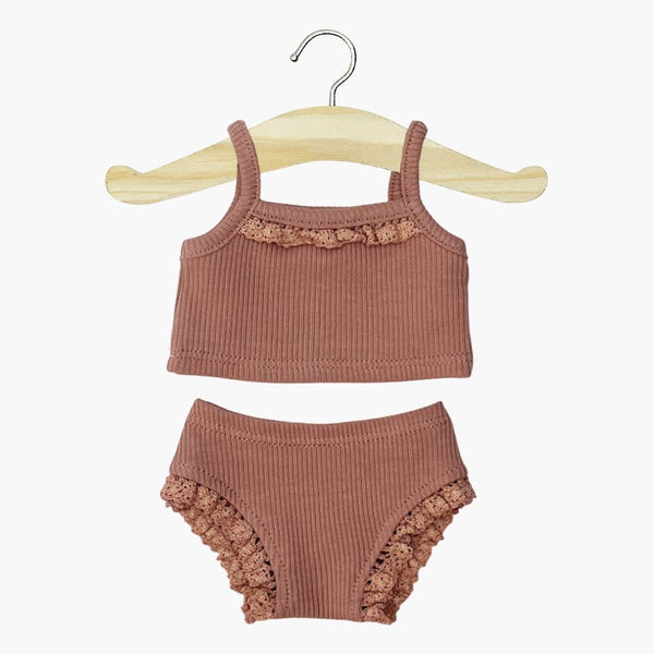 US stockist of Minikane's Bambini dolls 2 piece underwear set in Clay Pink