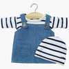 US stockist of Minikane's 3pc Nelly Dungaree Set in Navy Striped