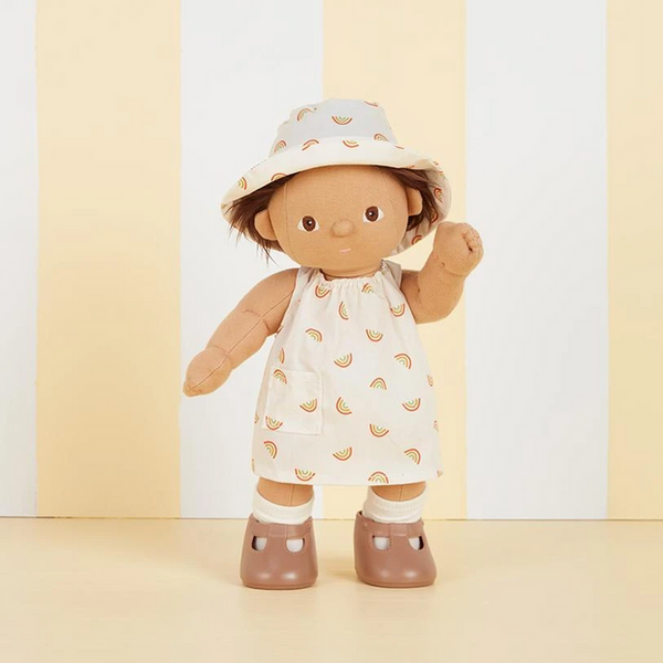 US stockist of Olli Ella's Dinkum Doll cotton Una Rainbow Dress Set