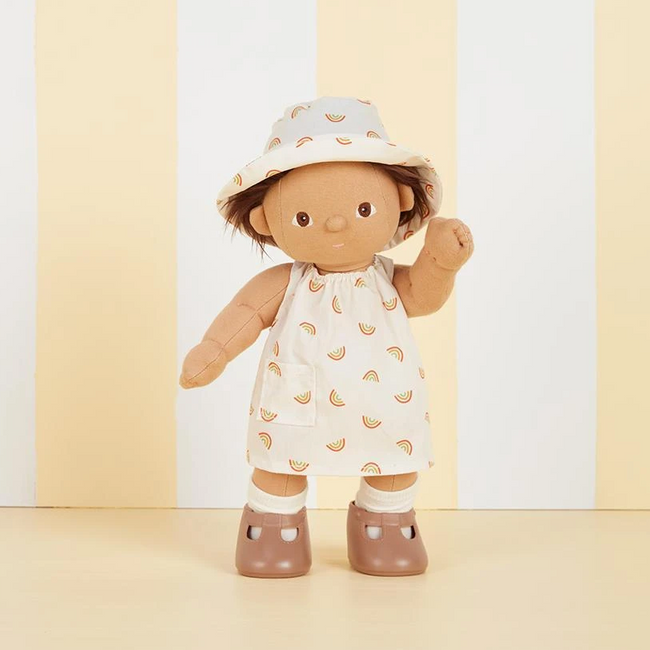 US stockist of Olli Ella's Dinkum Doll cotton Una Rainbow Dress Set
