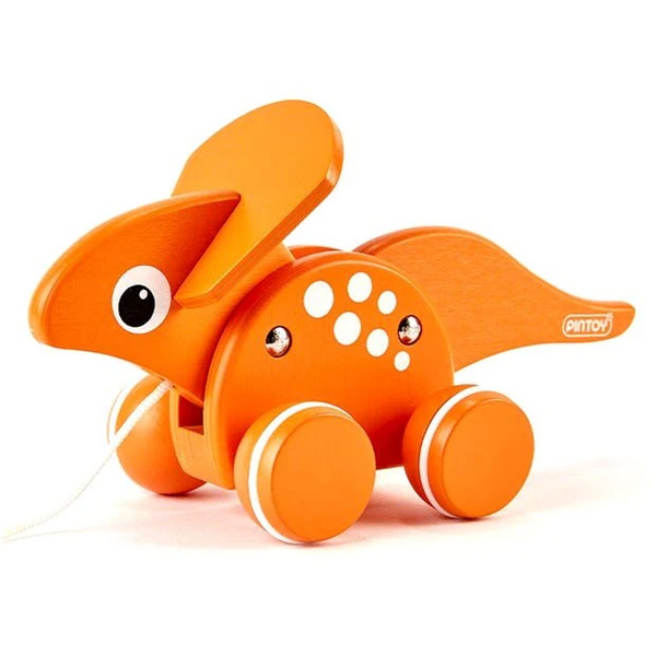 US stockist of PinToy's Triceratops pull along toy