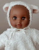 US stockist of Minikane's 10.2" Celeste Dreamy baby doll dressed in her ecru lamb outfit