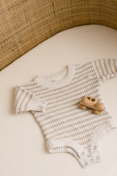 US stockist of Five O'Six's gender neutral Striped Speckle Romper