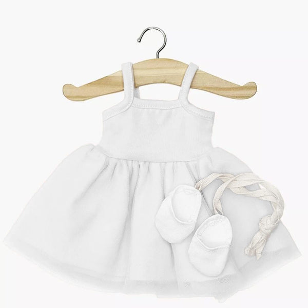 US stockist of Minikane's White Rosella tutu with matching ballet slippers