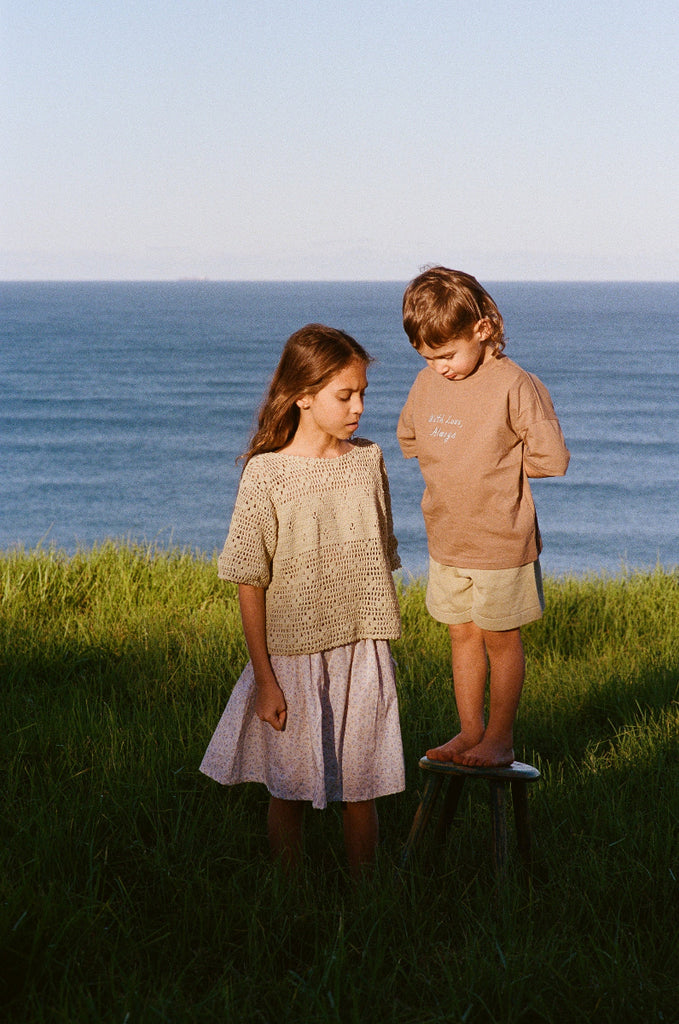 US stockist of Illoura the Label's "With Love Tee" in Chocolate