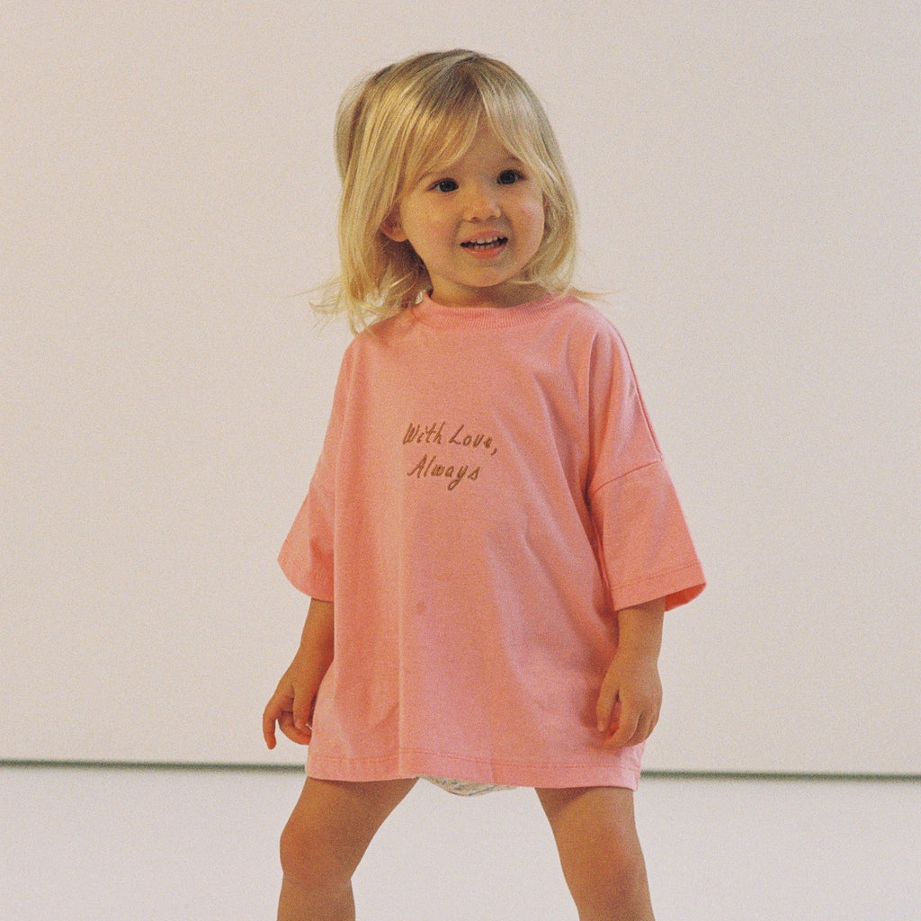 US stockist of Illoura the Label's "With Love Tee" in Flamingo