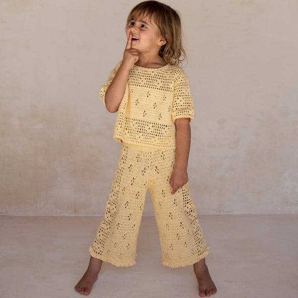 US stockist of Illoura the Label's Butter Filet Crochet Pants