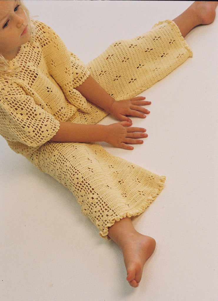 US stockist of Illoura the Label's Butter Filet Crochet Pants