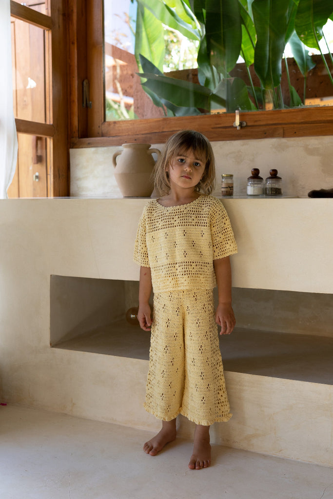 US stockist of Illoura the Label's Butter Filet Crochet Crop 