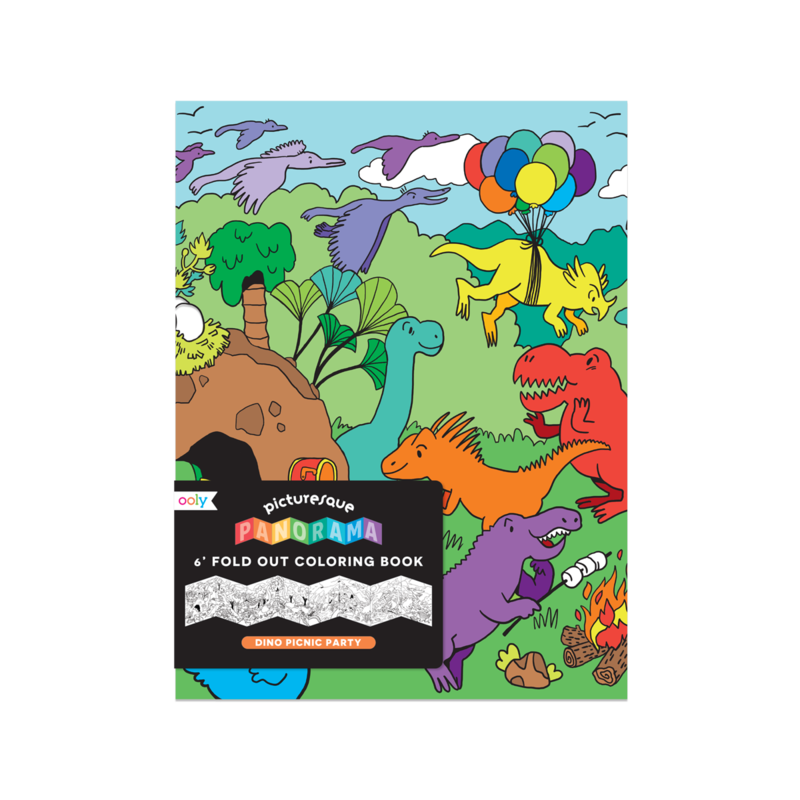 Stockist of Ooly's Dino Picnic Party picturesque panorama coloring book