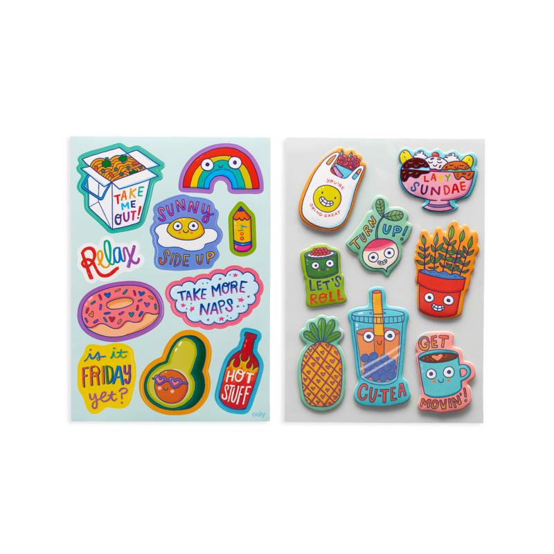 Stockist of Ooly's Quirky Fun Sticker Stash. Over 200 stickers including vinyl, puffy and paper stickers.