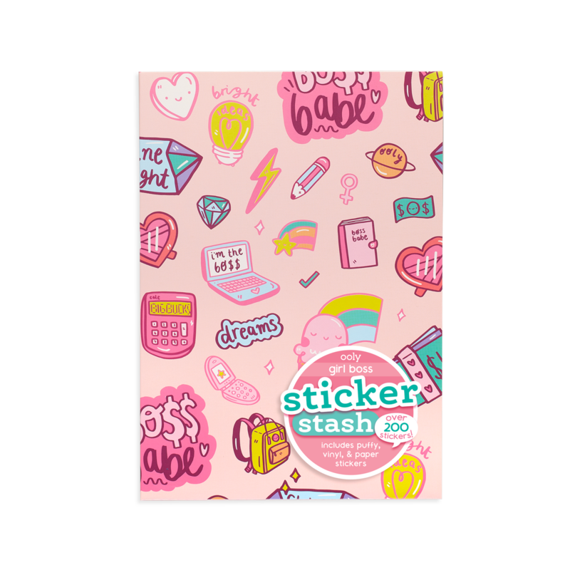 Stockist of Ooly's Girl Boss Sticker Stash. Over 200 stickers including vinyl, puffy and paper stickers.