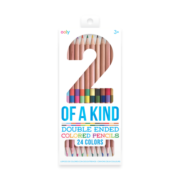 Stockist of Ooly's 2 of a Kind Double Ended colored pencils.  Set of 12 pencils with 24 colors total.
