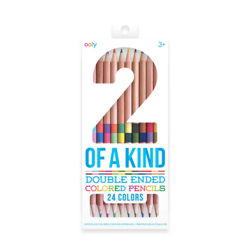 Stockist of Ooly's 2 of a Kind Double Ended colored pencils.  Set of 12 pencils with 24 colors total.