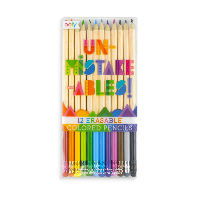 Stockist of Ooly's Un-Mistake-Able Erasable Colored Pencils.  Set of 12