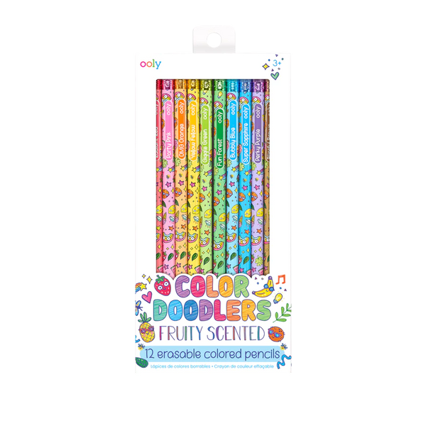 Stockist of Ooly's Set of 12 Color Doodlers Fruity Scented Erasable Colored Pencils