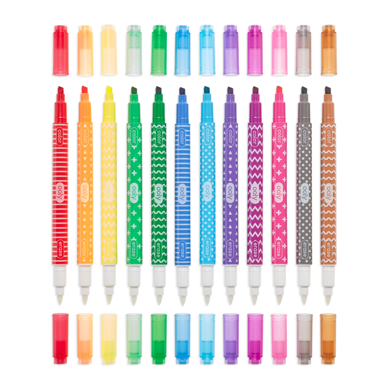 US stockist of Ooly's Make No Mistake Erasable Markers.  Set of 12.