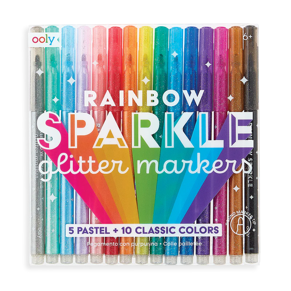 Stockist of Ooly's set of 15 Rainbow Sparkle Glitter Markers