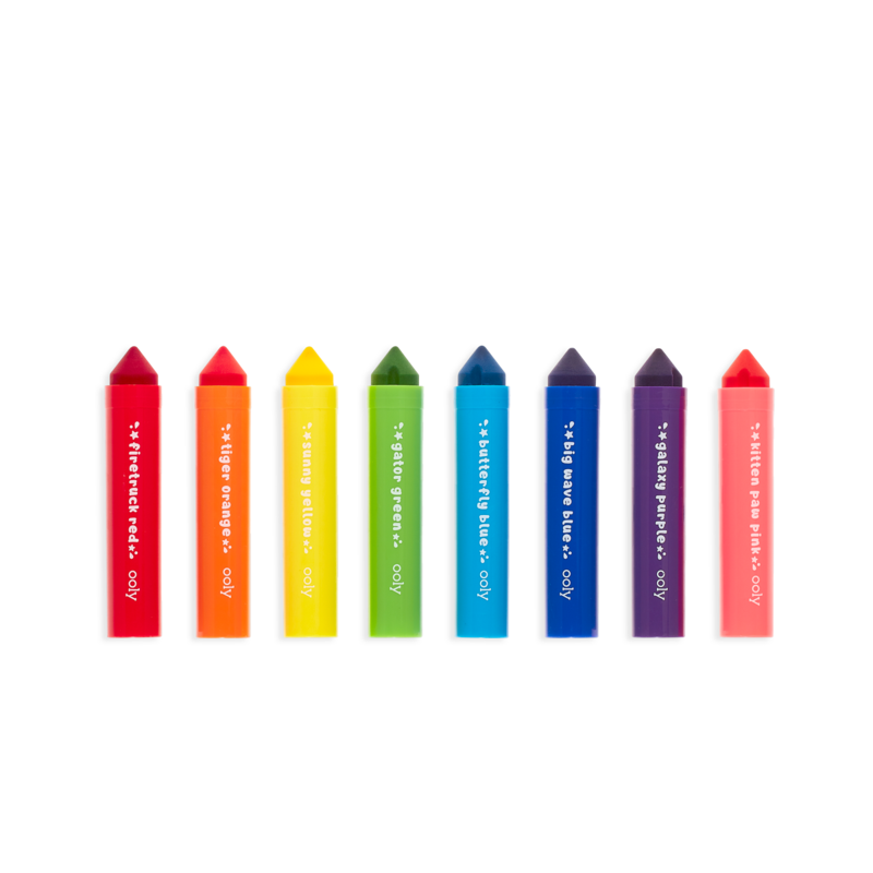 Stockist of Ooly's set of 8 washable Mighty Mega Markers in classic colors.