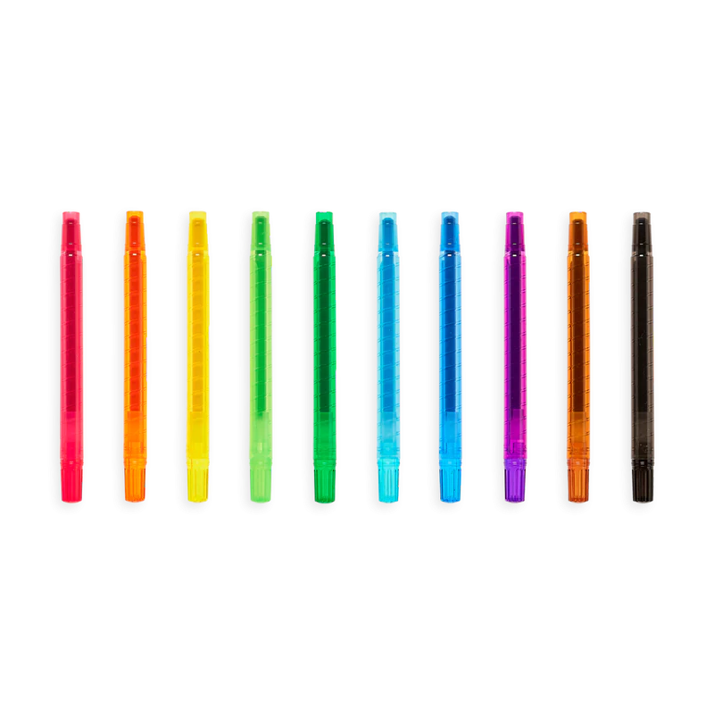 Stockist of Ooly's Yummy Yummy Scented Twist-up Crayons.  Set of 10