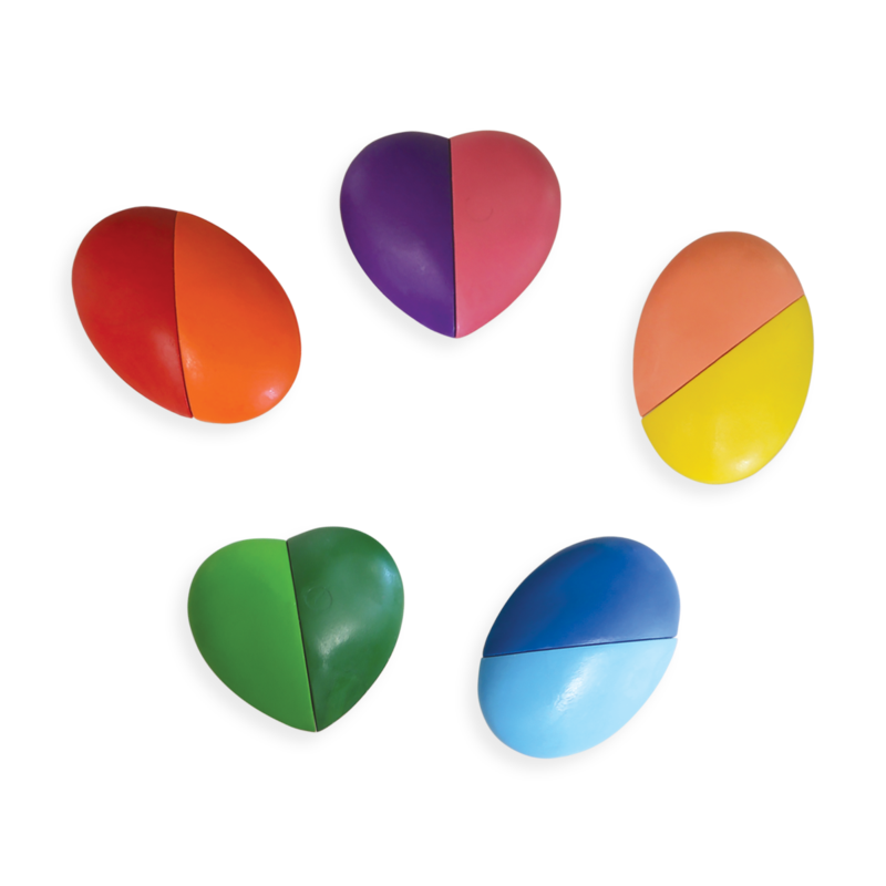 US stockist of Ooly's I Heart Erasable Crayons.  Six heart shaped crayons with different colors per piece.