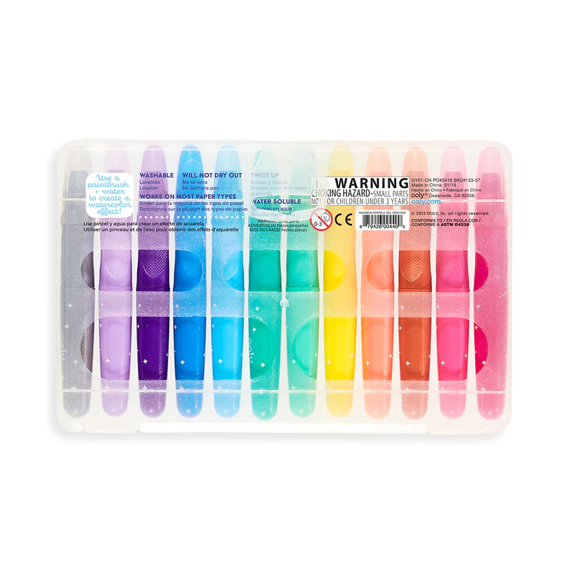 Stockist of Ooly's Rainbow Sparkle Metallic Watercolor Gel Crayons - Set of 12