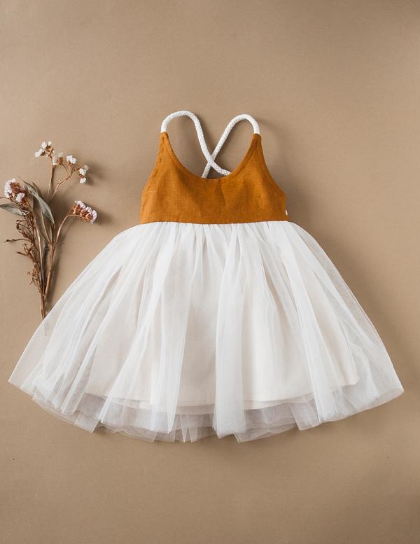 Karibou Kids USA Willa Linen Reversible Tutu Dress - Woodland The Little Kiwi Co Karibou Kids USA Willa Linen Reversible Tutu Dress - Woodland The Little Kiwi Co
