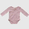 US stockist of Two Darlings Rose Pink Pointelle Rib Cotton Stretch Bodysuit