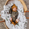 US stockist of Snuggle Hunny Kids bronze merino wool bonnet and bootie set