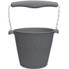 US stockist of Scrunch's cool grey bucket.  Made from non-toxic, food grade silicone with a rope handle.