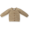 US stockist of Grown Clothing's organic cotton cardigan with gold lurex.  Beautiful wooden buttons featuring flower details.