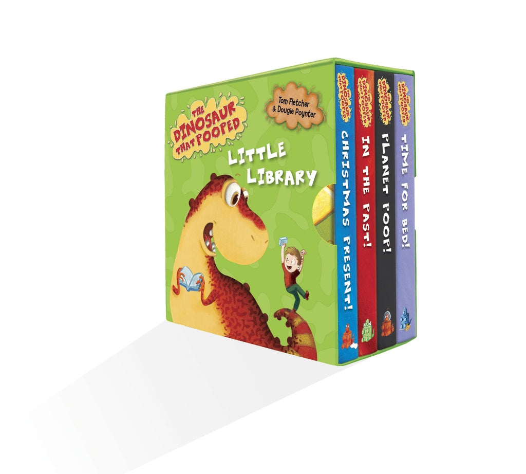 US stockist of The Dinosaur That Pooped A Little Library.  Contains 4 boards books.