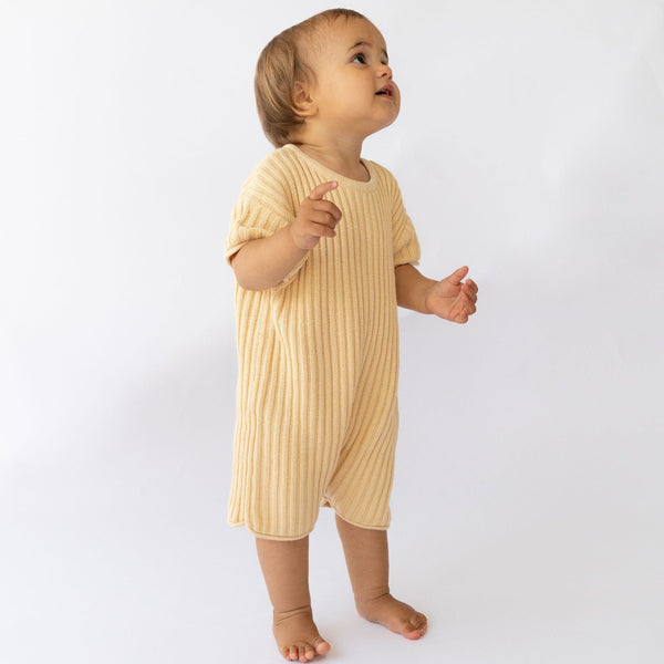 US stockist of Illoura the Label's essential knit romper in Butter