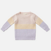 US stockist of Miann & Co's Tri-Tone chunky knit sweater in Lavender Stripe