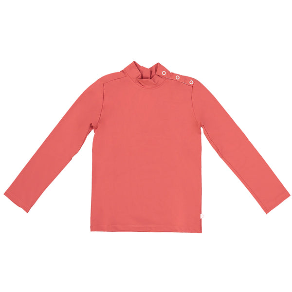 US stockist of Canopea's gender neutral, Grenada Red long sleeve rash top made from recycled UPF 50+ fabric.