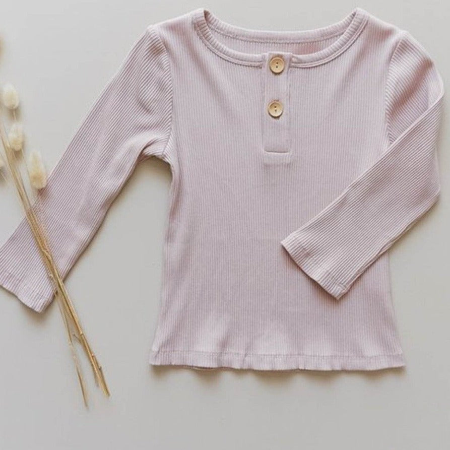 US stockist of Two Darlings musk pink cotton/modal long sleeve t-shirt