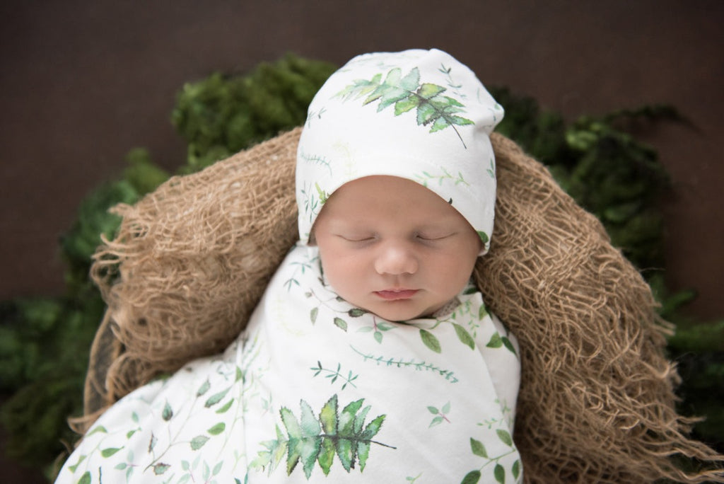 US stockist of Snuggle Hunny Kid's Enchanted Jersey Wrap and beanie set.