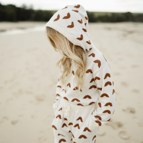 Miann Co USA Knit Hooded Sweater Rainbow – The Little Kiwi Co - Main Image