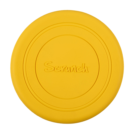 US stockist of Scrunch's recyclable Mustard Flyer.  Made from soft, non-toxic food grade silicone, this frisbee can be squished, squashed, folded and rolled without ever losing its shape.