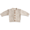 US stockist of Grown Clothing's gender neutral, Funfetti Speckle Cardigan in Sand.  made from 100% cotton.