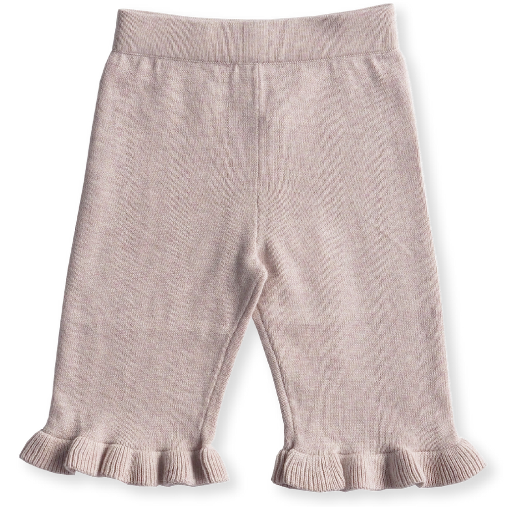 US stockist of Grown Clothing's violet marle frill pants made from 100% cotton.